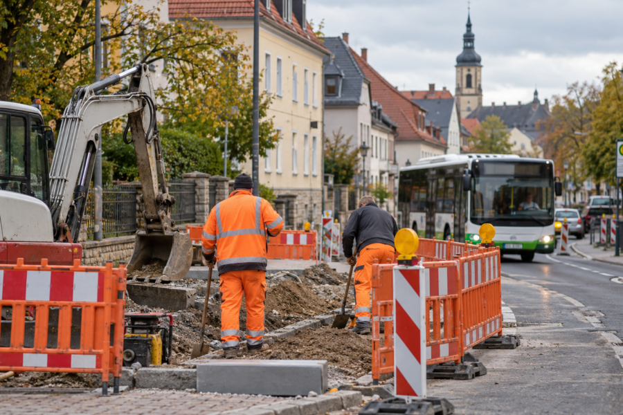 Symbolbild: Straßenarbeiten im Stadtgebiet
